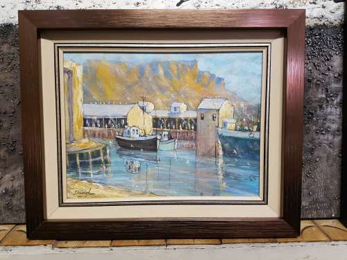 ORIGINAL OIL PAINTING (V&A WATERFRONT) BY ARTIST DAVID ALLEN WOW!! valued at R5000